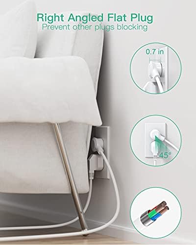 High-Performance Surge Protector Power Strip Tower with 12 AC Outlets and 4 USB Fast Charging Ports – 10 FT Extension Cord for Ultimate Flexibility, Ideal for Home, Office, and Dorm Room Essentials – Space-Saving Design with Advanced Surge Protection