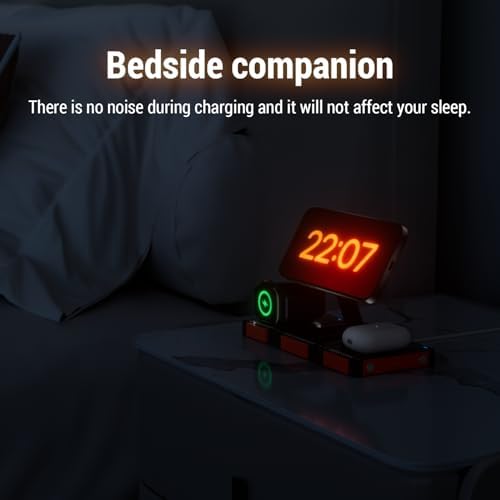 Versatile 3-in-1 Travel Wireless Charging Station – Fast 30 W Apple-Compatible Charger for i Phone 16/15/14/13/12 Pro Max, Watch Series 10/9/8/7/6/5/4/3/Ultra & Air Pods Pro – Compact Detachable Design for Home & On-the-Go Convenience