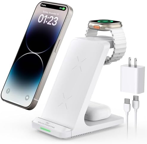 3-in-1 Fast Wireless Charging Station: Ultimate Charger for i Phone 16-11, Apple Watch Ultra Series 10-2, and Air Pods Pro – Sleek, Efficient Power Hub with Non-Slip Design and LED Indicator for Seamless Device Charging