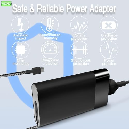 Efficient 65 W USB-C Laptop Charger for HP Spectre, Envy, Elitebook & Chromebook – Fast Charging Power Adapter with Universal Compatibility for Travel & Home Use – Optimized for Performance & Safety