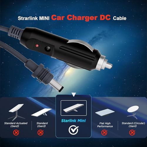 Starlink Mini 3 in 1 Waterproof DC Power Cable – 10 FT USB-C Car Charger for Enhanced Connectivity & Speed, Versatile Charging Solutions for Your Starlink Mini System, Durable Power Accessories for Home, Vehicle, and Outdoor Use