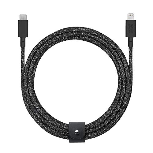 Revamp Your Charging Routine with Native Union 10 ft USB-C to Lightning Belt Cable – Ultra-Durable MFi Certified Cable for i Phone 14 Series & All Lightning Devices – Fast Charging & Data Transfer in Stylish Cosmos Finish for Enhanced Mobility and Performance