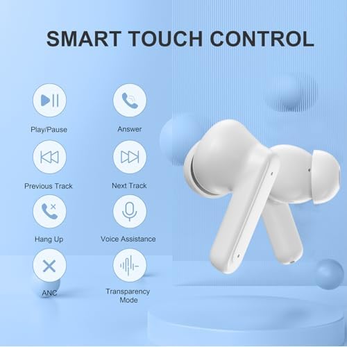 Cutting-Edge Bluetooth 5.4 Wireless Earbuds with Advanced Noise Cancellation & Intuitive Touch Control – IP5 Waterproof for All-Weather Performance, Immersive Deep Bass Sound, and Customizable 6 EQ Settings – Perfect for Active Lifestyles and Daily Use (Sleek Black)