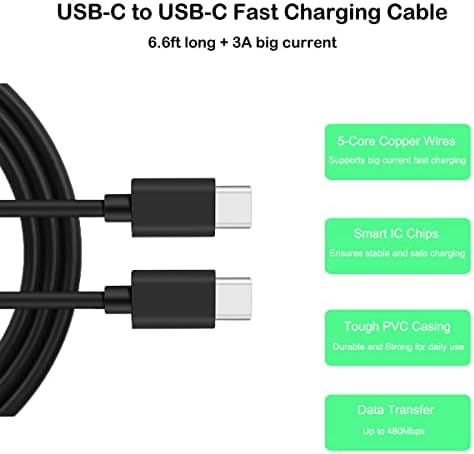 25 W European USB Type C Fast Charger with 6.6 ft Cable – Ideal for Samsung Galaxy & i Phone – Compact Travel Adapter with PD/PPS Technology for High-Speed Charging Across Europe – Universal Compatibility for Quick Power Solutions