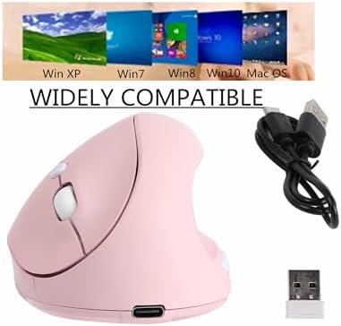 Discover Unmatched Comfort with the Pink Ergonomic Wireless Vertical Mouse – Rechargeable, Adjustable DPI, and Perfect for Laptops and Desktops!