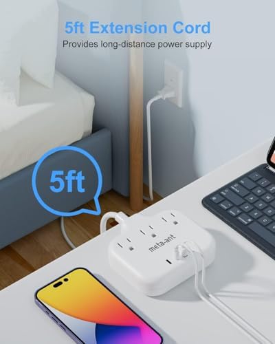 Ultimate Universal Travel Plug Adapter with PD30 W Fast Charging Hub – 3 Multi-Port Connectivity for International Travel, Featuring Dual USB-C & USB-A Outputs, 3 ft Extension Cord for Effortless Power in EU, US, UK, France & Spain – Perfect Solution for Global Adventurers Seeking Reliable Charging Options