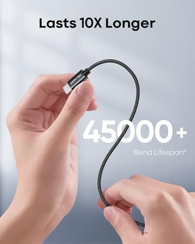 40Ft USB C to USB C Cable 60W, Nylon Braided Extra Long Type C to Type C Charger Cord (No Data Transfer) for USBC Phone/Tablet/Pixel/Switch and Other USB-C Devices – Enhanced Compatibility and Speed