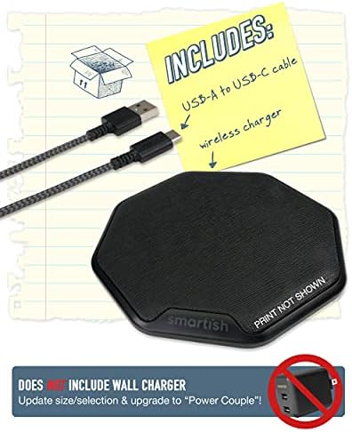 Smartish Charge Island 15 W Fast Wireless Charger – Qi-Certified Non-Slip Charging Pad for i Phone, Samsung Galaxy & Air Pods Pro – Enhance Efficiency with Sleek Design & Built-in Safety Features – Ideal for Home & Office Charging Solutions