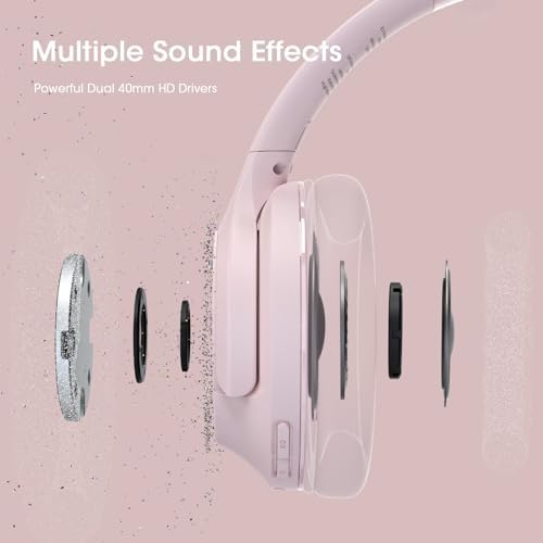 Premium Bluetooth Over-Ear Headphones with 80-Hour Playtime, Custom EQ Settings, and Enhanced Noise-Cancellation Microphone for Superior Call Clarity – Foldable Wireless Headset Ideal for Travel, Gym, Office, and Home Enjoyment with Rich Deep Bass and Unmatched Comfort
