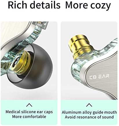 KBEAR KB02 Vibrant Resin Bone Conduction Earbuds – High-Performance In-Ear Monitors for Musicians, Ergonomically Designed with Dynamic Driver Technology, 2 Pin 4 N OFC Cable, and 3.5 mm Compatibility for Superior Sound Clarity and Extended Comfort