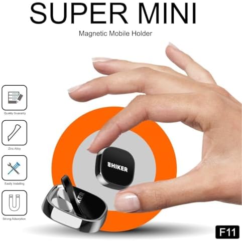 Aluminium Super Powerful Mini Magnetic Mobile Holder for Car Dashboard & Windshield (Grey) – Enhanced Compatibility and Speed