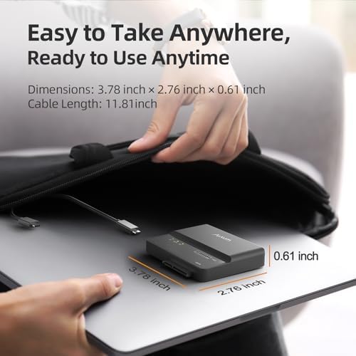 Alxum 2 in 1 M.2 NVME & SATA SSD Enclosure – Ultra-Fast 10 Gbps USB 3.2 Tool-Free Portable Case for 2230/2242/2260/2280 M.2 & 2.5″/3.5″ SATA Drives – Perfect for On-the-Go Data Transfer and Backup Solutions