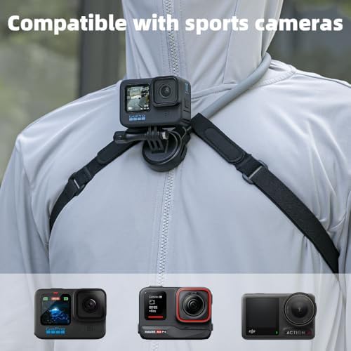 Ultimate SOH Neck Phone Mount – Hands-Free Magnetic Holder for i Phone, Android, and Action Cameras – Adjustable Chest Strap with 360-Degree Rotation for Effortless Vlogging and Content Creation – Lightweight, Durable Design for Adventurers and Creators
