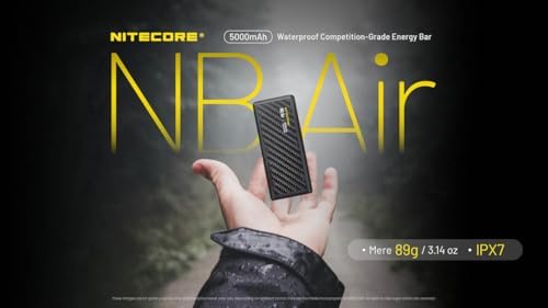 Nitecore NB Air 5000 m Ah Ultra-Slim Power Bank – Lightweight USB-C Charger for Phones, Smartwatches & More – Travel-Ready, Waterproof Design with Fast Charging & Enhanced Safety Features for Ultimate On-the-Go Power Solutions