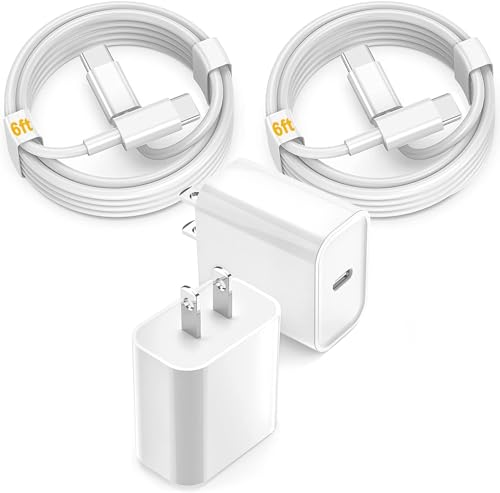 Dual Pack USB C Fast Charger Set for i Pad Pro & Air – 6 FT High-Speed USB C to C Cables Included, Optimized for 2018-2025 Models, Compact Wall Chargers with Advanced Safety Features for Reliable Device Protection and Rapid Power Delivery