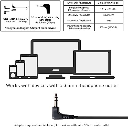 Panasonic Ergo Fit Wired Earbuds with Microphone – Superior Sound Quality with Ergonomic Comfort, Universal 3.5 mm Jack Earphones for Phones and Laptops in Stylish Metallic Purple – Custom-Fit Earpieces (S/M/L) for Optimal Audio Experience and Hands-Free Calls – RP-TCM125-VA
