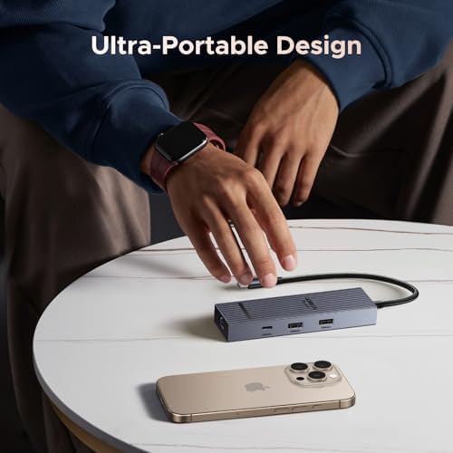 UGREEN Revodok Pro 6-in-1 USB C Hub: All-in-One Gigabit Ethernet & 4 K HDMI Adapter with 100 W Power Delivery for Mac M1/M2/M3, i Phone 16 Pro/Pro Max & Steam Deck – Unleash High-Speed Connectivity and Versatile Device Management