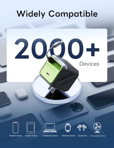 Advanced 65 W Retractable Wall Charger with Dual Port Fast Charging and Type-C Cable – Compact Foldable Plug for i Phone 16/15, Mac Book Air, i Pad, Samsung, Pixel – Ultimate Travel and Home Power Solution with Enhanced Safety Features