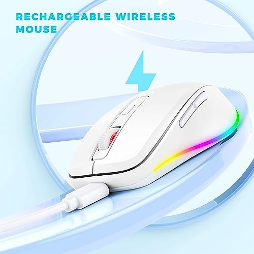 PEIOUS Rechargeable Wireless Mouse with LED – Innovative Jiggler Technology to Keep Your Computer Awake – Sleek Black Design for Optimal Comfort and Productivity