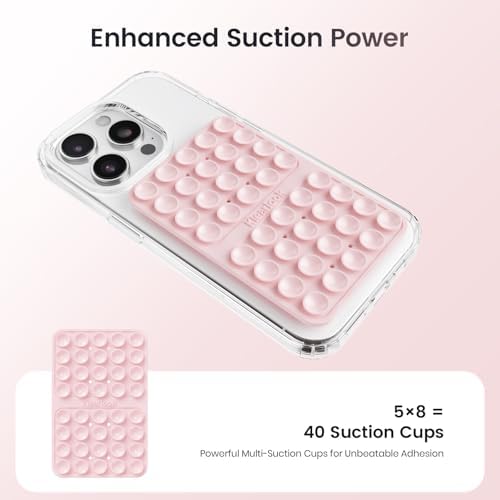 Klearlook 4-Pack Silicone Suction Cup Phone Mount – Creative Hands-Free Phone Grip for Stunning Selfies & Videos in Clear, Light Pink, Hot Pink, and Lavender – Innovative Double-Sided Suction Technology for Wide Compatibility – Premium Durable Design for Effortless Content Creation and Easy Maintenance
