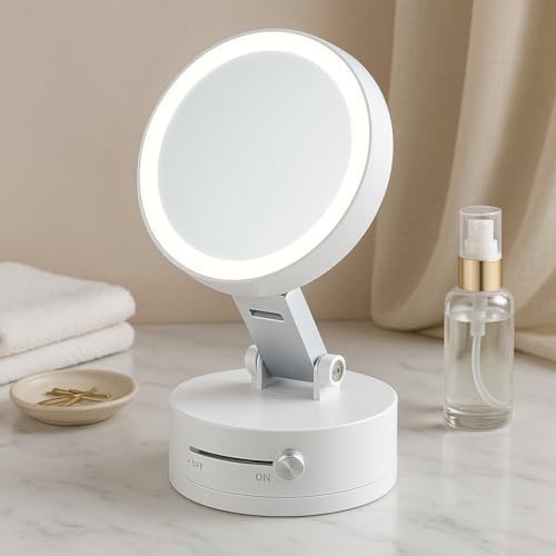 Adjustable Phone Stand with On/Off Switch, 360° Rotation, Fordable and Portable with Multipurpose Phone Holder for Car, Home, Office Available in Black, White, Pink (White) – Enhanced Compatibility and Speed