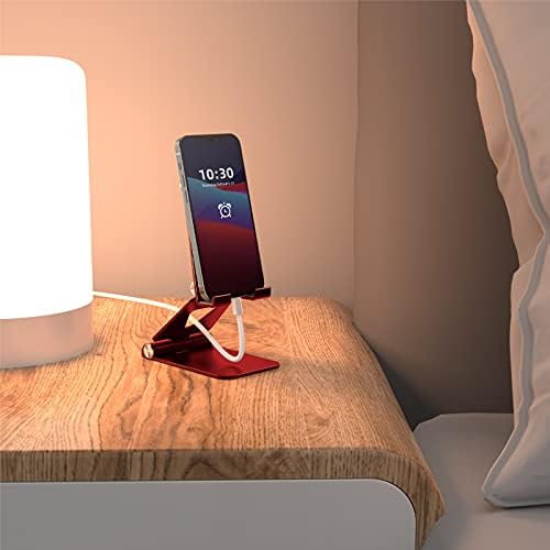 TOPGO 2 Pack Adjustable Metal Desk Phone Stand – Versatile Dual Folding Cell Phone Holder for i Phone 16, 15, 14, 13, 12, 11 Pro Max – Portable, Stylish Red Design for Home & Office – Optimal Viewing Comfort with Non-Slip Base