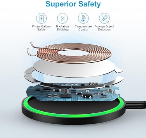 Samsung S25 Fast Wireless Charging Pad – 15 W Cordless Charger for Galaxy S24 Ultra, S23, S22, Z Fold 6, Flip 6 & Motorola razr+ 2024, Moto G Stylus 5 G – Sleek, Safe, and Efficient Charging Solution for Modern Devices