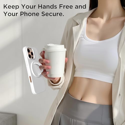 Revolutionary Magnetic Phone Ring Grip Holder – Ergonomic Silicone Finger Loop for i Phone Pro Max/Plus, 12/13/14/15/16 Series – Compatible with Mag Safe – Oat Color Enhances Aesthetics and Comfort – 360-Degree Rotation for Effortless Use – Secure Your Device with Style and Stability – Essential Smartphone Accessory for Unmatched Usability and Convenience