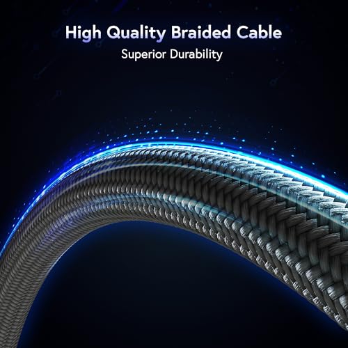 Premium 6.5 FT USB C to USB C Fast Charging Cable – 100 W Power Delivery & 480 Mbps Data Transfer, Braided Aluminum Design for Ultimate Durability – Universal Compatibility with i Phone 16, Mac Book Pro, i Pad Pro & More – Efficient Charging & Seamless Connectivity