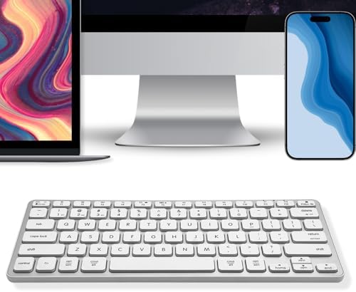 Upgrade Your Mac Experience with the Macally Bluetooth Keyboard – Premium Wireless Typing Solution for Mac Book Pro, i Mac, i Pad & PC – Ergonomic Design & Long-lasting Rechargeable Battery for Seamless Productivity