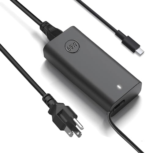 Upgrade Your Dell Experience with the 65 W Slim USB-C Laptop Charger – Fast Charging Power Adapter for Latitude, XPS, Chromebook & Inspiron Models – Essential Compatibility & Safety Certified Performance for Seamless Everyday Use