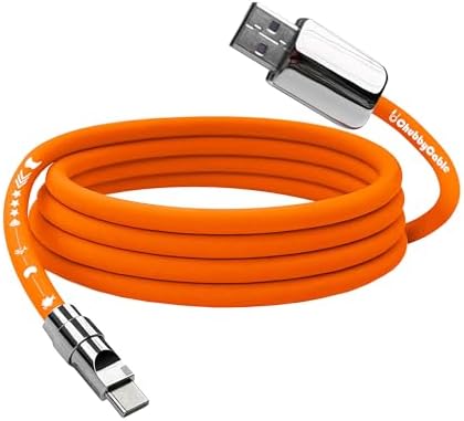 chubbycable Mirrored Head Chubby – 240W Fast Charging Cable Ultra-Thick Silicone USB C Cable Phones Tablets C to C Charger Cord, Red, Type-C to Type-C, 3.3FT – Enhanced Compatibility and Speed