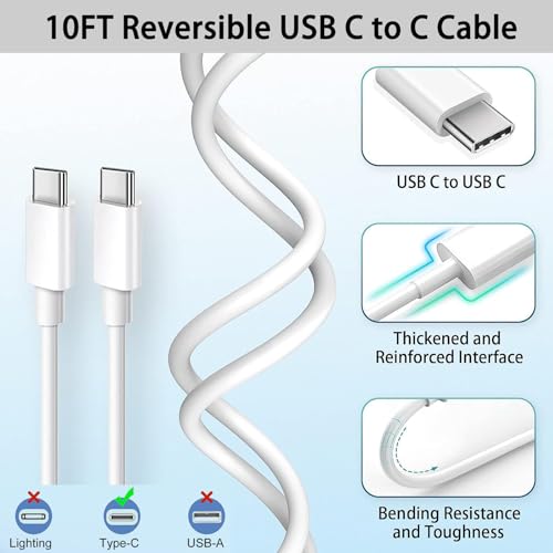 Ultra-Fast 20 W i Pad Power Adapter & 10 FT USB-C Cable Combo – Essential Charger for i Pad Pro, Air, Mini & 10 – Maximize Productivity with Lightning Speed Charging and Extended Flexibility for Apple Devices Experience groundbreaking charging efficiency with our Ultra-Fast 20 W Power Adapter paired with a 10 FT USB-C cable, meticulously designed for seamless compatibility with i Pad Pro (11, 12.9), i Pad Air (5 th/4 th), i Pad Mini 7, and i Pad 10. This compact wall charger delivers rapid power replenishment, ensuring your devices are ready to go in record time. The generous 10 FT cable grants you the freedom to use your i Pad comfortably while charging, whether at home, in the office, or on the move. Crafted from premium materials, this charger is built for long-term durability, making it the ultimate accessory for i Pad users seeking both reliability and performance. Elevate your charging experience today with this indispensable solution that fuses innovative technology with user-centric design.