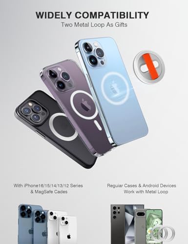 Revolutionary Grat 2 Magnetic Phone Grip Kickstand with Elastic Finger Strap – Ultimate Dual-Sided Magnet Ring for i Phone 16, 15, 14, 13, 12 Pro Max – Secure, Stylish, and Versatile Phone Accessory in Sleek Silver for Enhanced Usability and Hands-Free Experience