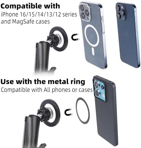 Mag Safe-Compatible Magnetic Car Phone Holder – Ultra-Stable 360° Swivel Suction Mount for i Phone 12-16 Series – Effortless Hands-Free Navigation & Secure Dashboard or Windshield Installation for Safe Driving Experience