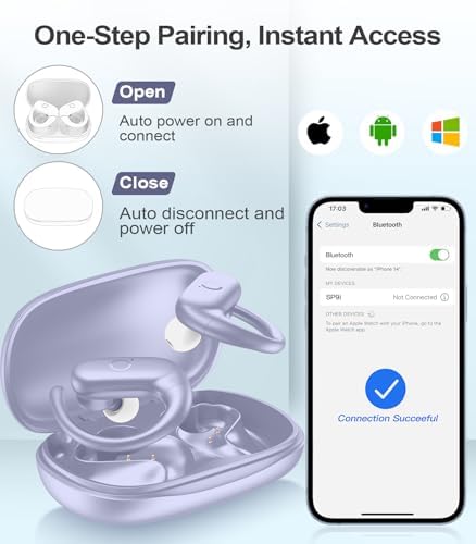 MOZOTER Wireless Sport Earbuds: Stylish Bluetooth Headphones with Enhanced Deep Bass, Secure Earhooks for Active Comfort, and Unmatched 60-Hour Battery Life – Ideal for Fitness, Meetings, and Everyday Use