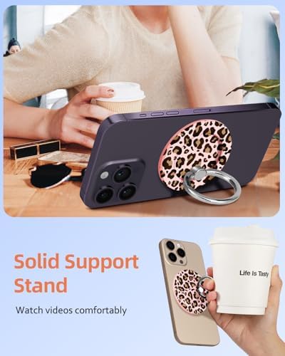 Magnetic Phone Grip Holder for i Phone – Adjustable Mag Safe-Compatible Finger Ring Stand with Fun Designs for Secure Selfies and Video Calls – Lightweight, Durable, and Removable Accessory to Elevate Your Smartphone Experience