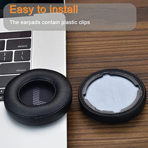 Elevate Your Audio Experience with Defean Replacement Earpads for JBL Live 400 BT – Soft Leather Cushions with High-Density Noise Cancelling Foam for Ultimate Comfort and Sound Isolation – Quick and Easy Installation – Stylish Black Design for On-Ear Wireless Headphones