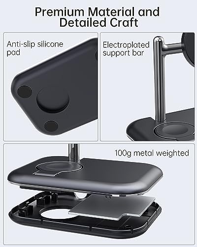 Portable 2-in-1 Wireless Charger Stand for Apple Watch – Foldable Charging Solution for Ultra/SE/Series 1-8 | Enhanced Fast Charging & Stylish Design for On-the-Go Use