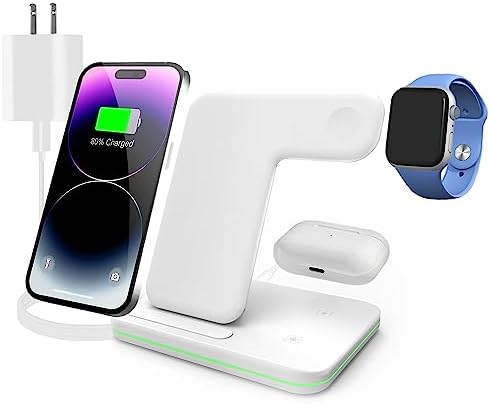 Ultimate 3-in-1 Wireless Charging Station Dock – 24 W Fast Qi Charger for i Phone 16/15/14/13/12/11/X, Samsung, Huawei, Xiaomi & More – Streamlined Charging for Apple Watch 10/9/8/7/6 & Air Pods 3/2/1 – Sleek Design for Home/Office Use, Enhanced Compatibility & Efficiency
