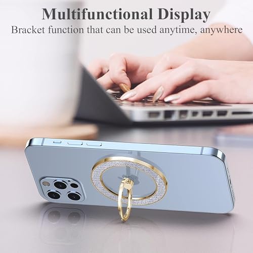 LIZIMANDU Mag Safe Magnetic Phone Holder – Rose Gold Finger Ring Stand for i Phone 15 Pro Max/Plus and Compatible Smartphones – Stylish Grip with 360-Degree Rotation, Effortless Installation, Wireless Charging Ready, Durable Accessory for Everyday Functionality and Fashion