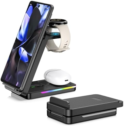 3-in-1 Wireless Charging Station for Google Pixel Watch 3/2, Pixel Smartphones 4-9 Pro, and Pixel Buds Pro – Fast, Efficient, and Tangle-Free Power Solution with Enhanced Safety Features