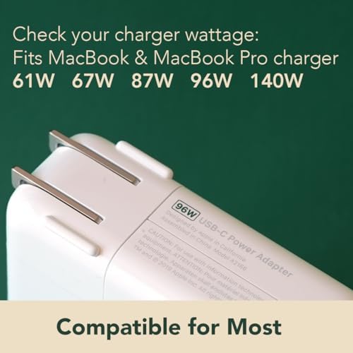 Eco-Conscious 2-Pack Mac Book Cable Organizer: Lightweight 3 D Printed Travel Cord Reel for 61 W-140 W Chargers | Ultimate Solution for Tangle-Free Charging | Durable TPU Design for Professionals, Students & Travelers Seeking Efficient Cord Management