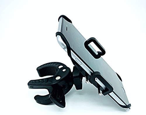Universal Phone Holder with Adjustable Clamp for Bikes, Boats, Cars, Golf Carts & Strollers – Fits i Phone, Samsung, Google & More (4.1″ to 6.2″) – Durable, 360-Degree Rotating Cell Mount for Enhanced Mobility and Convenience