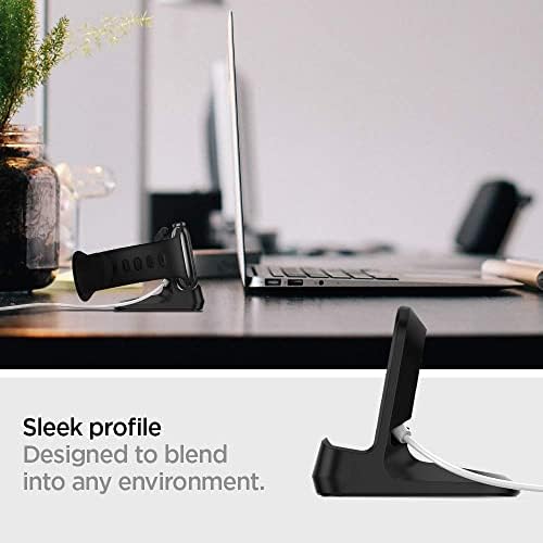 Spigen S350 Apple Watch Charger Stand – Durable TPU Dock with Non-Slip Base for Enhanced Stability and Fast Charging – Compatible with Ultra 2/1, Series 10, SE2, and More – Optimal Charging Solution for All Apple Watch Sizes – Sleek Design for Desk or Nightstand Use