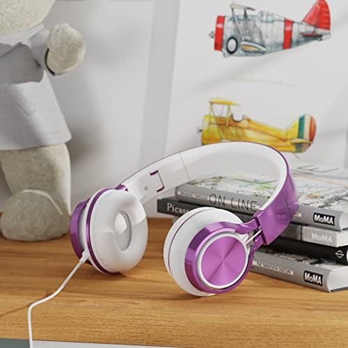 Elevate Your Listening Experience with AILIHEN MS300 Lightweight Foldable Purple Headphones – Stylish On-Ear Design for Exceptional Sound Clarity and Comfort – Perfect Wired Headphones for Students, Teens, and Young Professionals with High-Quality Microphone for Seamless Communication on Chromebooks and Laptops – Ideal for School, Entertainment, and Casual Listening