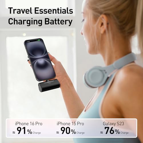 Ultra-Compact i WALK 4,500 m Ah Portable Charger for i Phone 16/15 & Samsung Galaxy S25/S24/S23 – Fast 20 W Power Bank with USB-C Connectivity for Seamless On-the-Go Charging – Lightweight Travel Essential for All Smartphones