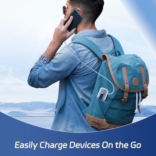 Compact 10,000 m Ah Power Bank with Retractable USB-C Cable – 30 W Fast Charging Portable Charger for i Phone 15/16, Galaxy, and i Pad – Smart LED Display for Travel Convenience and Enhanced Compatibility