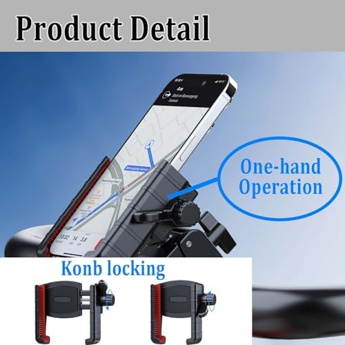 Ultimate Bike Phone Holder Mount for Motorcycles – Anti-Shake, Cushioned Silicone Clamp for 4.7-7.2” Smartphones – 360° Rotation & Quick-Release Design for Enhanced Navigation & Hands-Free Use – Ideal for i Phone & Samsung Enthusiasts – Weather-Resistant & Durable Riding Accessory