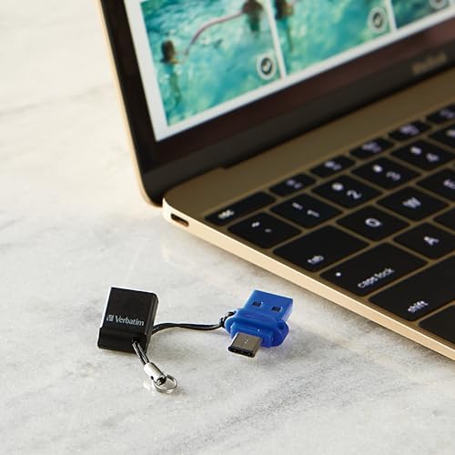 Verbatim 128 GB Dual OTG USB 3.2 Gen 1 Flash Drive – Versatile USB-C + USB-A Thumb Drive for Fast Data Transfers and Enhanced Storage Solutions – Perfect for Photos, Videos, and Documents on the Go
